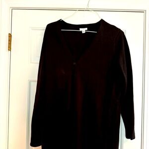 I Jill long hip length black sweater medium